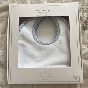 Pottery Barn Welcome Home Gingham Bibs Gift Set of 3